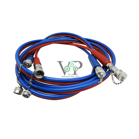 Double parallel ultra-high pressure hose for torque wrench